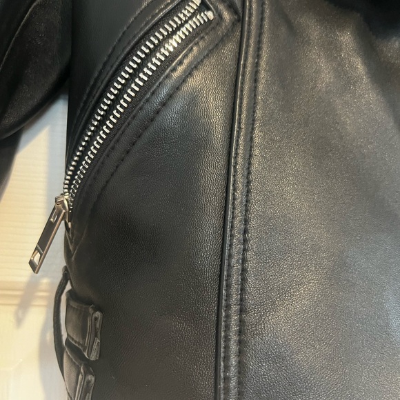 Burberry London Lambskin Leather Biker Jacket size 4 - Picture 4 of 8